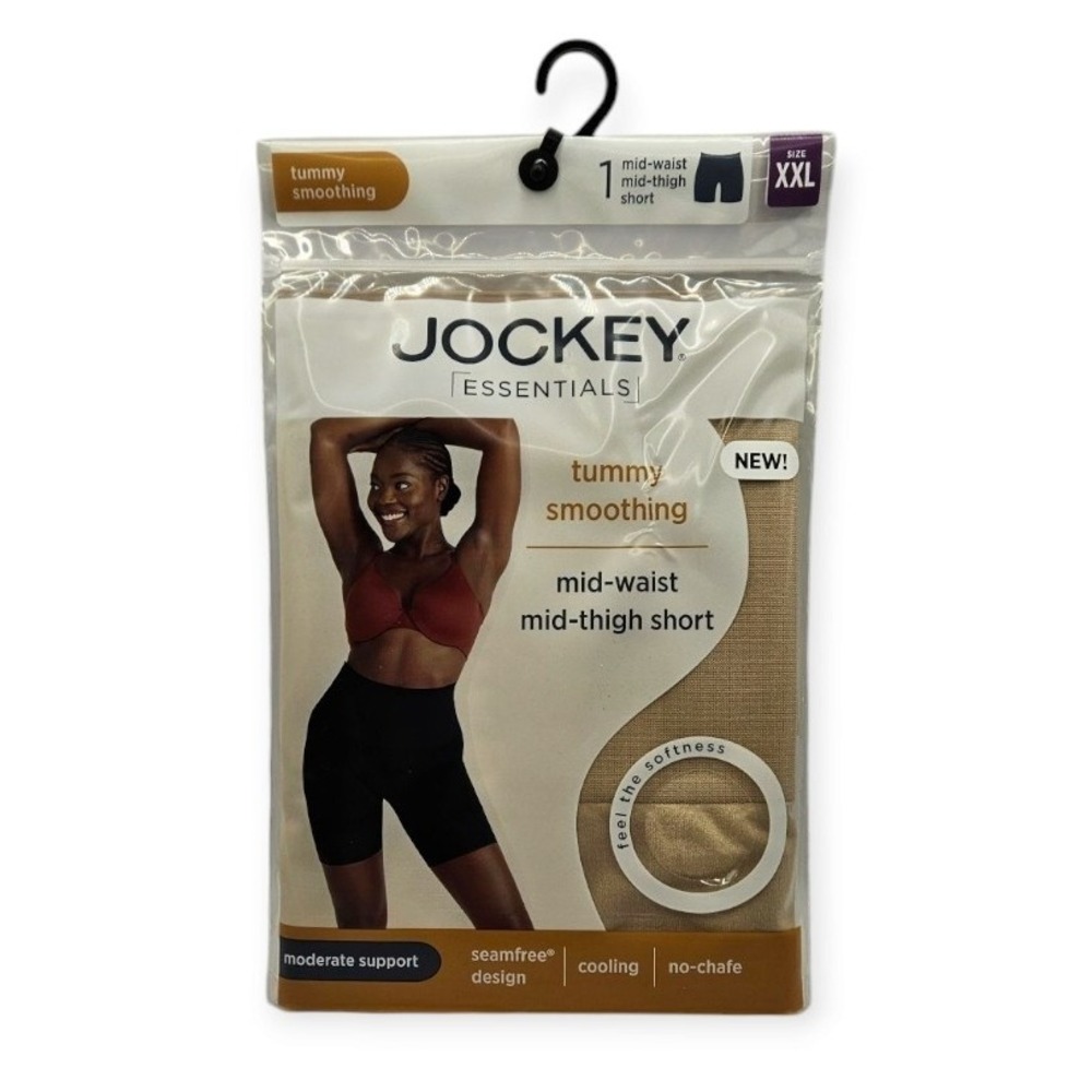 Jockey Shapewear‎ Shorts XXL Essentials Tummy Smoothing Mid Waist Mid Thigh New